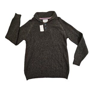Flag & Anthem Cowl Neck 2-Button‎ Henly Men's Medium Green Long Sleeve Cabincore